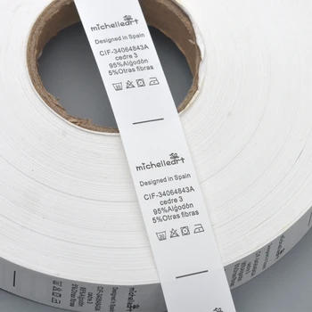 Plotis 20mm Užsakymą dizaino drabužių skalbimo priežiūros žymes NAILONO TAFTOS medžiagos dydis žymes skalbti etiketės whitetape juoda dizainas