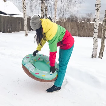 Plūduriavo Slidinėjimas Valdybos Spurgos PVC Žiemos Pripučiami Slidinėjimo Ratas Su Rankena Vaikų, Suaugusiųjų Lauko Vamzdis Sniego Slidinėjimo Reikmenys