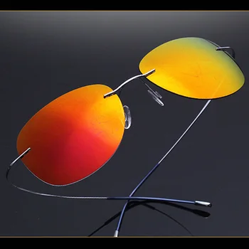 Poliarizuoti Akiniai nuo saulės Vyrams 2018 Prabangos Prekės ženklo Dizaineris Saulės Akiniai Vyrų Atmintį Gryno Titano Ultra-light Taškus RS105