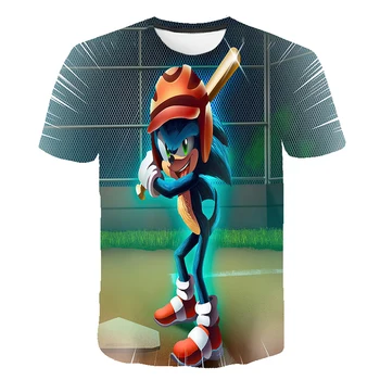 Populiarus Vaikų Berniukų,, Sonic the Hedgehog T Shirts, Vaikų trumpomis Rankovėmis Mergaitėms Spausdinti Animaciją Sonic T Marškinėliai Vaikams Laisvalaikio Viršūnės