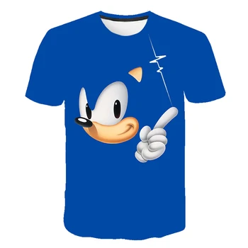 Populiarus Vaikų Berniukų,, Sonic the Hedgehog T Shirts, Vaikų trumpomis Rankovėmis Mergaitėms Spausdinti Animaciją Sonic T Marškinėliai Vaikams Laisvalaikio Viršūnės