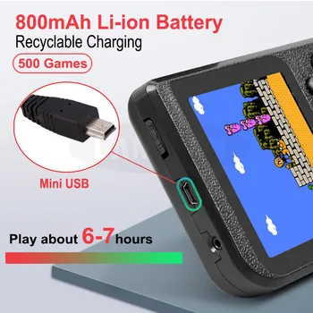 Portable Nešiojamą Žaidimų Žaidėjai Retro Žaidimo Konsolėje įmontuotas 500 Žaidimai Spalvotas LCD Žaidėjas Vaikų Nostalgiškų