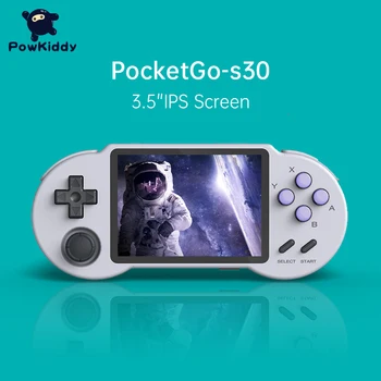POWKIDDY Pocketgo S30 Retro Žaidimų Konsolės A33 Chip 3,5 Colių IPS Ekranas, 64GB iš Anksto Įdiegta 8500 Žaidimai 3D Žaidimas PS1 DC MAME