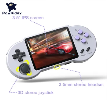POWKIDDY Pocketgo S30 Retro Žaidimų Konsolės A33 Chip 3,5 Colių IPS Ekranas, 64GB iš Anksto Įdiegta 8500 Žaidimai 3D Žaidimas PS1 DC MAME