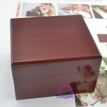 Prabanga raudona Mados medienos žiūrėti dėžutė su pagalvę paketo atveju laikrodžius dėžutes, Papuošalų laikymo dovana Ekranas Aukštos Qaulity