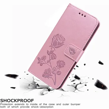 Prabangus Odinis Flip Book Atveju LG K5 X220 X220DS Rožių Gėlių Piniginės Stovėti Atveju Telefono Dangtelį Maišelį coque