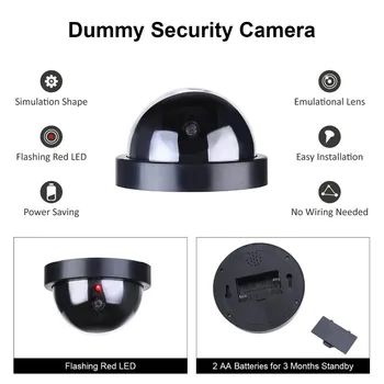 Pranešk apie netikrą Kamera, Wireless Imituoti Vaizdo Stebėjimo vidaus/lauko Manekeno Dome Kamera Su Mirksinti Raudona Led Šviesos Home Security