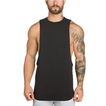 Prekės salėse drabužių mens fitneso singlet medvilnės kultūrizmo sijos bako viršuje vyrų berankoviai marškinėliai tanktops raumenų vyriška liemenė
