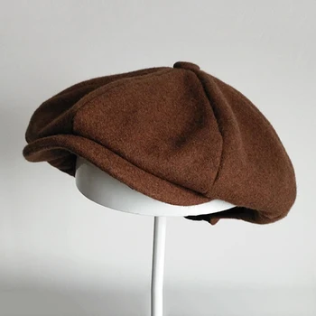 Prekės Vilnos Newsboy Kepurės Vyrų Butas Kepurės Moterims Kavos Britų Gatsby Bžūp Rudens Žiemos Vilnos Kepurės Aukščiausios Klasės Beretė DROPSHIPPING BLM67