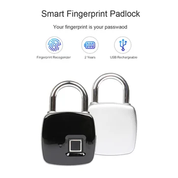 Protingo Namo užraktas, pirštų Atspaudų Biometriniai Vandeniui Užraktas su Finger Print Saugumo Touch Keyless Lock USB mokestį už Sporto salę, Persirengimo