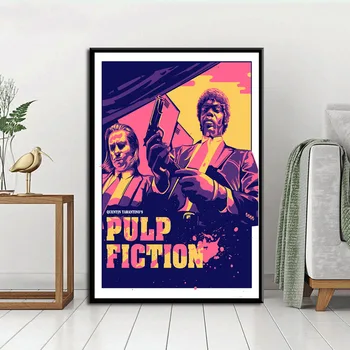 Pulp Fiction Klasikinis Filmas Quentin Tarantino Derliaus Meno Tapybos Šilko, Drobės, Sienos Plakatas Namų Dekoro
