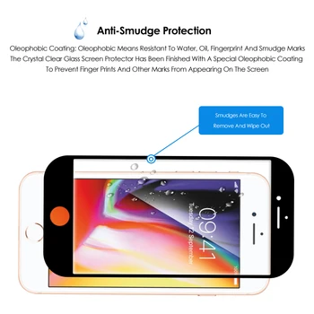 Qosea Grūdintas Stiklas Apple iPhone SE (2020) Ekrano Skydas 9H 6D Pilnas draudimas Ekrano apsauga Screen Protector Plėvelė Anti-scratch