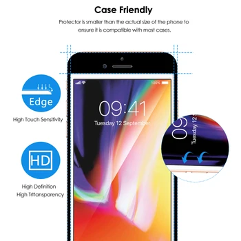 Qosea Grūdintas Stiklas Apple iPhone SE (2020) Ekrano Skydas 9H 6D Pilnas draudimas Ekrano apsauga Screen Protector Plėvelė Anti-scratch