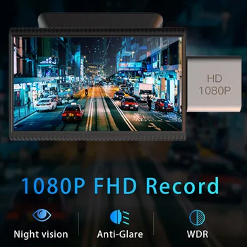 QUIDUX 4G Brūkšnys Cam 3inch smart Car DVR 1080P Vaizdo Įrašymo Su WIFI Funkcija, Galinio vaizdo Kamera, Parkavimo Stebėsenos Brūkšnys Fotoaparatas
