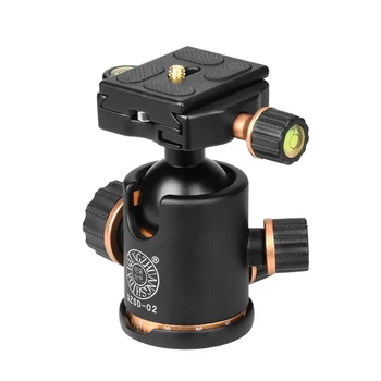 QZSD-02 aliuminio lydinio trikojo kamuolį galva su kamera, greito atjungimo plokštė profesionalus trikojis ir digital SLR camera