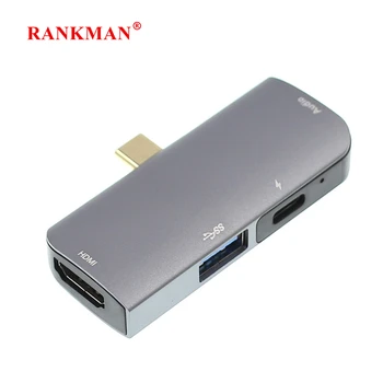 Rankman C Tipo HDMI 4K USB 3.0 C Aux Adapteris, skirtas Naujojo 