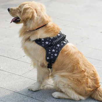 Reguliuojamas Saugos Šunų Petnešos Minkštas Kvėpuojantis Ne Traukti Pėsčiomis Didelis Didelis Vidutinis Nailono Atspindintis Šuns Pakinktai Šunims Prekes