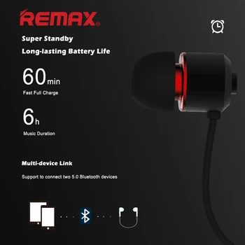 REMAX RB-S6 Ausinės Bluetooth 5.0 Profesinės Paieška Belaidės Ausinės Multipoint 