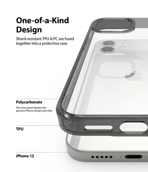 Ringke Sintezės Telefono dėklas skirtas iPhone 12 Mini Pro Max Aišku, PC Atgal ir Minkštos TPU Rėmo Hibridas Lašas apsauginis Dangtis
