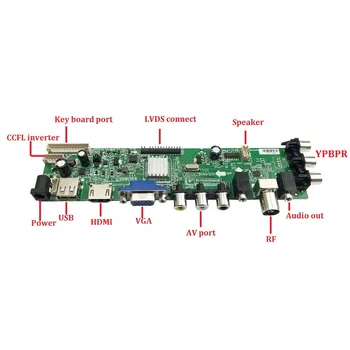Rinkinys N154I3-L03/N154I3-L01 1280X800 30pin HDMI LCD Skydelis nuotolinio DVB-T TV VGA, USB, AV Controller board 1 CCFL Skaitmeninis 15.4