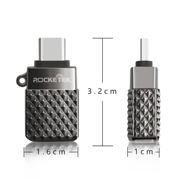Rocketek aukštos kokybės USB 3.0 Tipo c OTG adapterio Alumium Telefono tipo c priedai Jungtis Xiaomi Oneplus LG Nexus 5X/6P