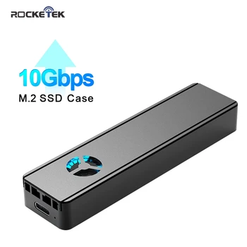 Rocketek M2 SSD Atveju NVME korpusas Pastatytas-aušinimo ventiliatorius M. 2 USB C Tipo 3.1 Adapteris NGFF PCIE Klavišą M B&M Klavišą Disko Dėžutė