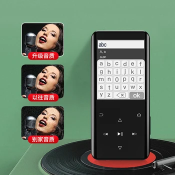 RUIZU D25 MP3 Grotuvas Bluetooth Touch Kontrolės Nešiojamų HIFI Muzikos Video MP4 Grotuvas integruotas Garsiakalbis Su FM Radijas, E-Knygos Rekordas