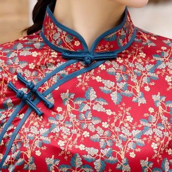 Rytų Stiliaus Marškinėliai Moterims Tradicinės Kinų Palaidinė Cheongsam Lady Drabužių Qipao Suknelė Mandarinų Apykaklės Suknelė Vestido M-4XL