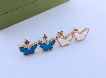 S925 sterlingas sidabro drugelis auskarai klasikinės moterų mados dovana mažas kvepalų mielas mini auskarai 