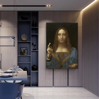 Salvator Mundi Sienos Menas Drobė dailininko Leonardo Da Vinci Žinomų Tapybos Namų dekoro Nuotraukos Kambarį