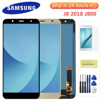 Samsung Galaxy J8 2018 J810 Ekranas LCD Ekranas Jutiklinis Ekranas skaitmeninis keitiklis SM-J810 J810M Pakeitimo Reguliuoti Ryškumą
