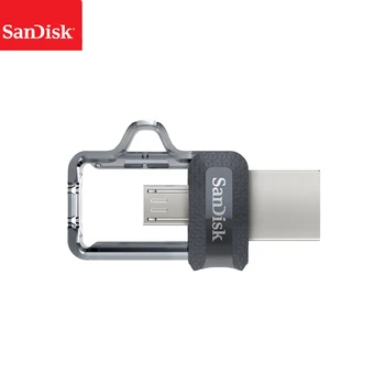 Sandisk USB Flash Diskas 128GB 64GB 32GB 16GB Dual OTG Pen Ratai Didelės Spartos Atminties U Disko Mikro USB3.0 Kortelės SDDD3 Už Telefoną ar KOMPIUTERĮ