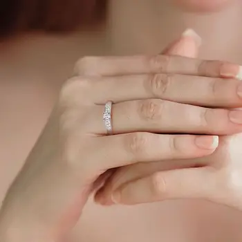 SANTUZZA 925 Sterlingas Sidabro Žiedas Moters Prabangus Putojantis Baltas CZ Akmenys Dalyvavimas Romantiška Moterų Žiedai Smulkūs Papuošalai