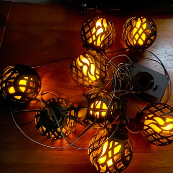 Saulės String Žibintai LED Lauko Vandeniui Mirgėjimas Liepsnos Kabinti Žibinto Lempa Fairy Light su 6/8 Kamuolį, Kiemo, Sodo Kieme