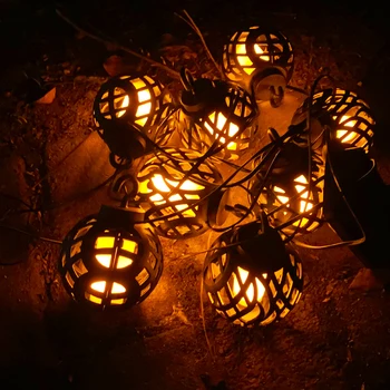 Saulės String Žibintai LED Lauko Vandeniui Mirgėjimas Liepsnos Kabinti Žibinto Lempa Fairy Light su 6/8 Kamuolį, Kiemo, Sodo Kieme