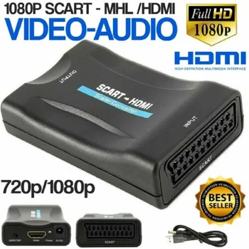 SCART į HDMI1080P converterVideo Garso Upscale Konverteris Signalo Adapteris HD Imtuvas TV, DVD Box, Garso Keitiklis Karšto