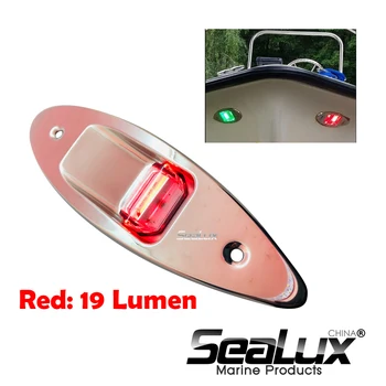 Sealux 1 Pora 12V Flush Mount Jūrų Laivu RV Pusėje Navigacijos Šviesiai Raudonos, Žalios LED, Nerūdijančio Plieno Jachtų Pusėje Lankas Ašarų Lašas Lempos