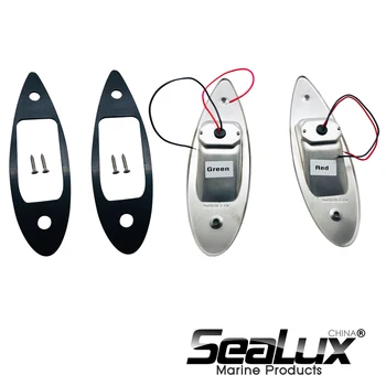 Sealux 1 Pora 12V Flush Mount Jūrų Laivu RV Pusėje Navigacijos Šviesiai Raudonos, Žalios LED, Nerūdijančio Plieno Jachtų Pusėje Lankas Ašarų Lašas Lempos