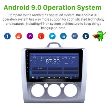 Seicane 2DIN Android 9.1/9.0 Automobilio Radijo Multimedia Player 9