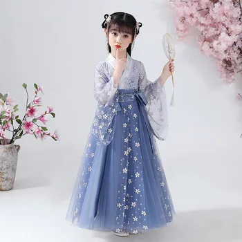 Senovės Pasakų Mergaitė, Suknelė Tango Kostiumų Mergaičių Hanfu Kinų Stiliaus Vaikų Kostiumas
