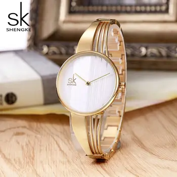 Shengke 2019 Mados Moterų Riešo Laikrodžiai Atsitiktinis Auksu Moterų Laikrodžiai Žavesio Ponios Laikrodis Apyranke Kvarciniai Laikrodžių Moterims