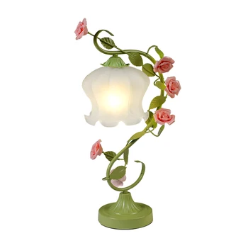 Sielovados stalo lempa miegamojo, naktiniai staleliai, lempa kūrybos šiltas, romantiškas gėlių princesė stalo lempa