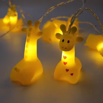 Silikono Gyvūnų Led String Žibintai, Baterija Girliandą Kalėdų vaiko Kambarys Dekoratyvinis Navidad Gimdymo Dovanos Naujųjų Metų Dekoras