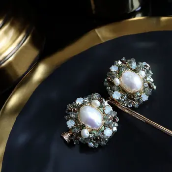 SINZRY original rankų darbo baroko perlas derliaus perdėti stud auskarai kūrybos dovana, papuošalai
