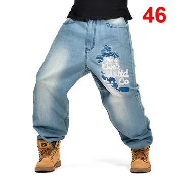 Siuvinėjimo Baggy Jeans Vyrai Džinsinio audinio Kelnės Prarasti Streetwear Džinsai Hip-Hop Atsitiktinis Riedlentė Kelnės Vyrams Plius Dydžio Kelnės S097