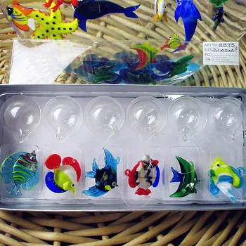 Slankiojo stiklo žuvų Akvariumas Mini Žuvų Statulėlės - Ranka pūstinis stiklas žuvų Lempos Stiklo apdirbimo Miniatiūriniai Žuvų Pūstinis Stiklas