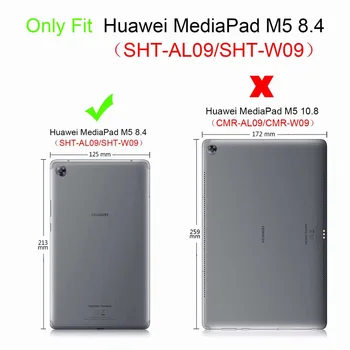 Smart Atveju, Huawei MediaPad M5 8.4 SHT-W09 SHT-AL09 Funda minkštas atgal PU Odos Padengti Huawei M5 8.4 Tablet Atveju+filmas pen