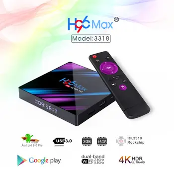 Smart TV Box H96 MAX RK3318 Android 10.0 9 4K 