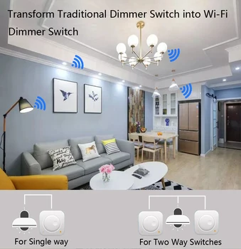 Smart WiFi LED Šviesos Reguliatorius Valdiklio Jungiklį Smart Gyvenimo Tuya APP Nuotolinio Valdymo 1/2 Būdas Pereiti Dirbti su Alexa Echo 