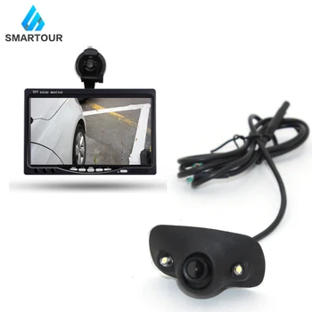 Smartour HD Vandeniui Stovėjimo Stebi Sistemos 2 LED Naktinio Matymo Automobilio Galinio vaizdo Kamera, 4,3 colių galinio vaizdo Veidrodėlis Priekinis/Šoninis /Tsb